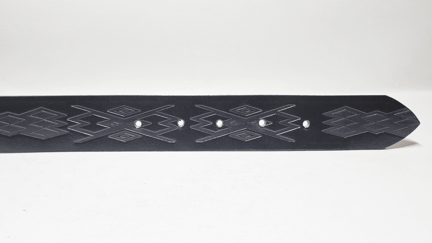 Handmade Embossed Buffalo Leather Belt - Buffalo Artisanal - C-260