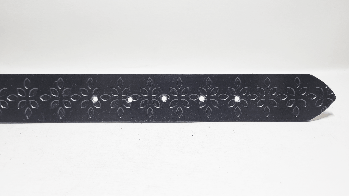 Handmade Embossed Buffalo Leather Belt - Buffalo Artisanal - C-261