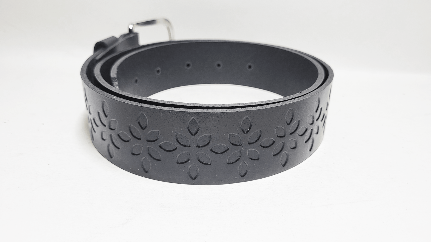 Handmade Embossed Buffalo Leather Belt - Buffalo Artisanal - C-261