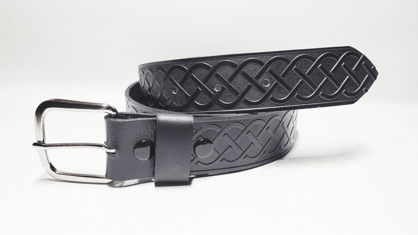 Handmade Embossed Buffalo Leather Belt - Buffalo Artisanal - C-257