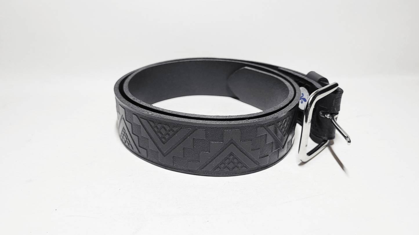 Handmade Embossed Buffalo Leather Belt - Buffalo Artisanal - C-239