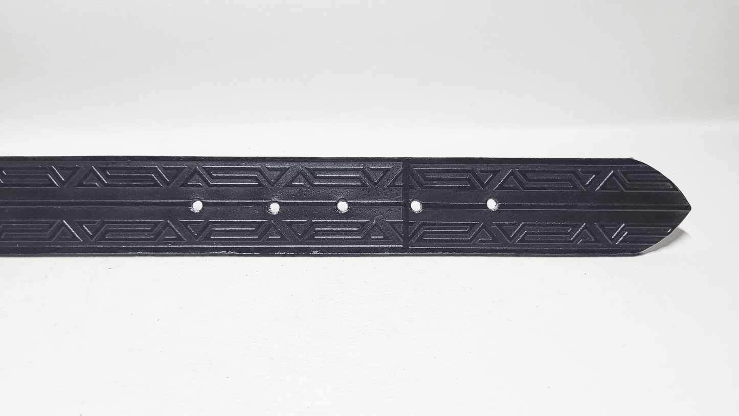 Handmade Embossed Buffalo Leather Belt - Buffalo Artisanal - C-263