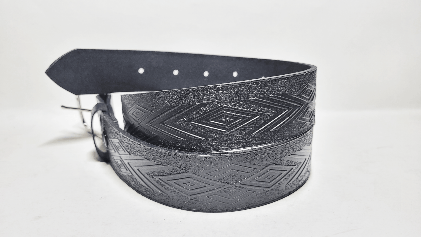Handmade Embossed Buffalo Leather Belt - Buffalo Artisanal - C-259
