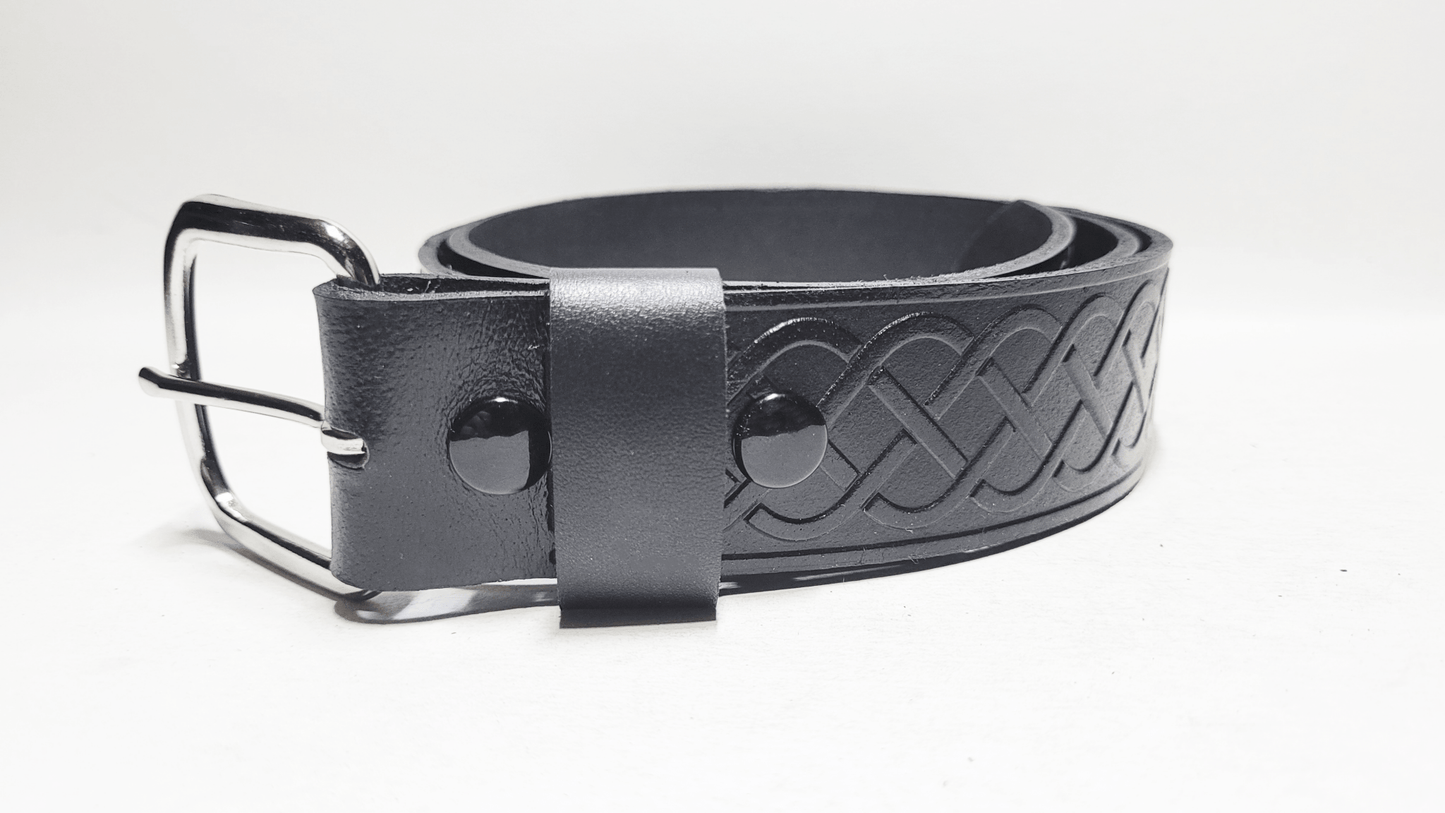 Handmade Embossed Buffalo Leather Belt - Buffalo Artisanal - C-257