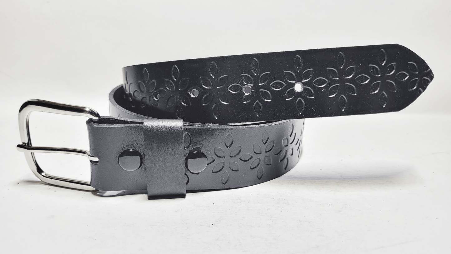 Handmade Embossed Buffalo Leather Belt - Buffalo Artisanal - C-261