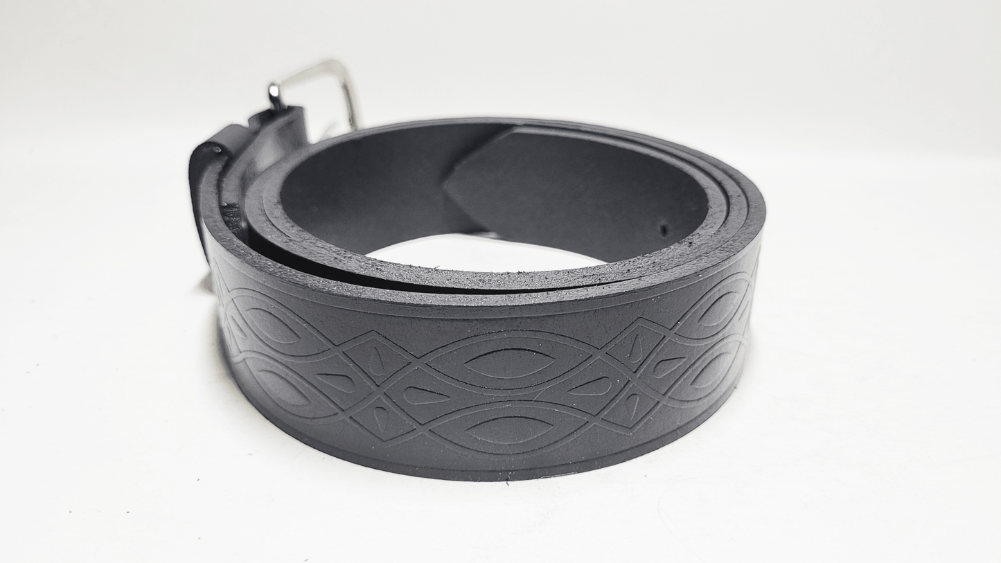 Handmade Embossed Buffalo Leather Belt - Buffalo Artisanal - C-264