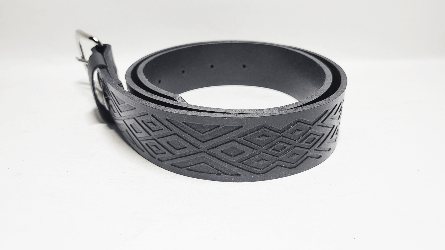 Handmade Embossed Buffalo Leather Belt - Buffalo Artisanal - C-255