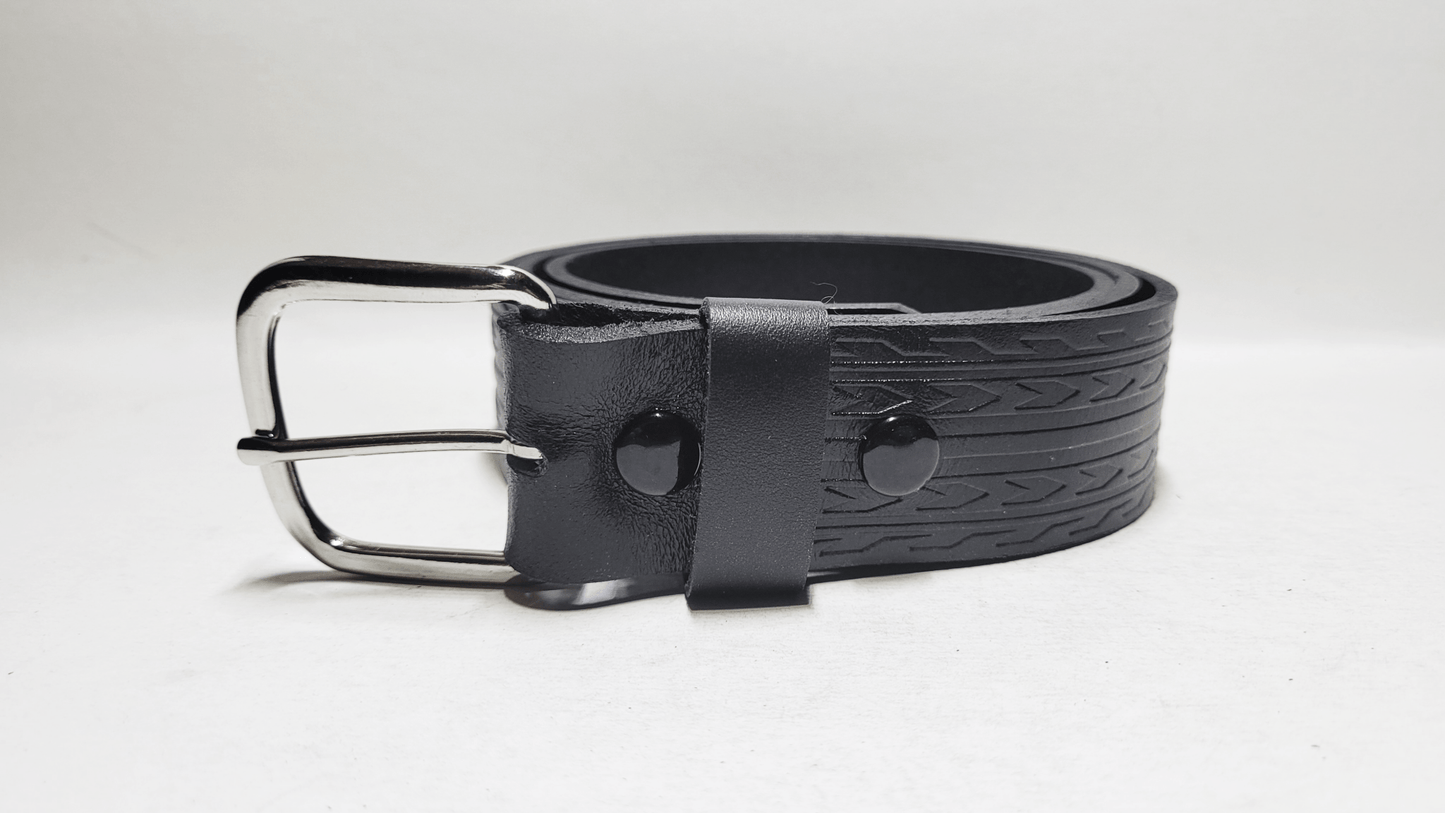 Handmade Embossed Buffalo Leather Belt - Buffalo Artisanal - C-258