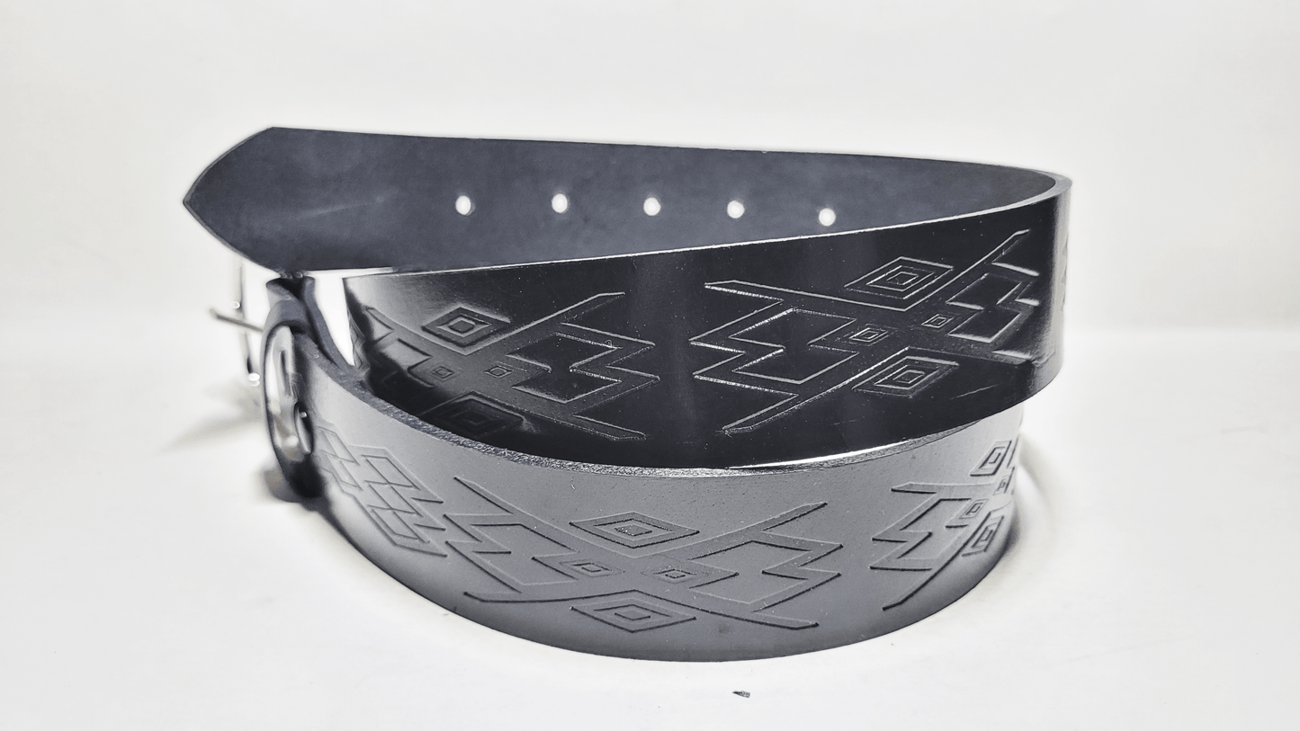 Handmade Embossed Buffalo Leather Belt - Buffalo Artisanal - C-260