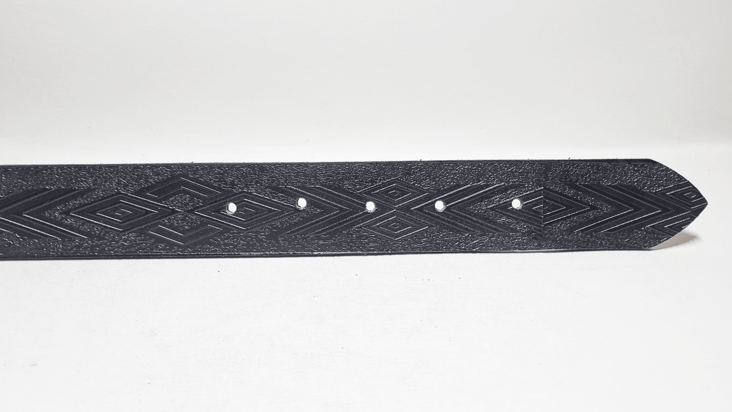 Handmade Embossed Buffalo Leather Belt - Buffalo Artisanal - C-259