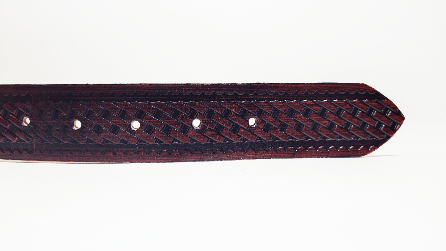 Handmade Embossed Buffalo Leather Belt - Buffalo Artisanal - C-250