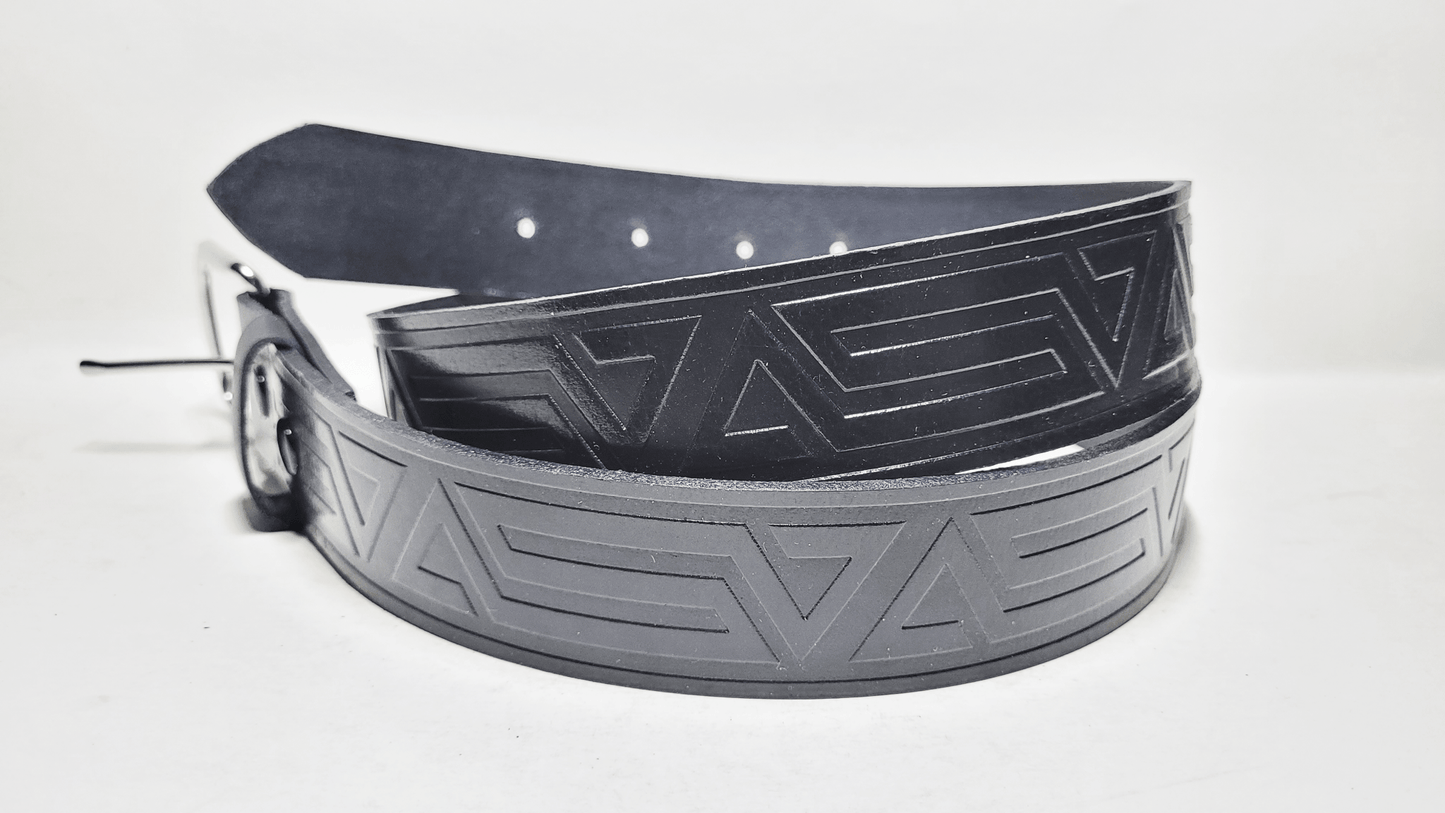 Handmade Embossed Buffalo Leather Belt - Buffalo Artisanal - C-262