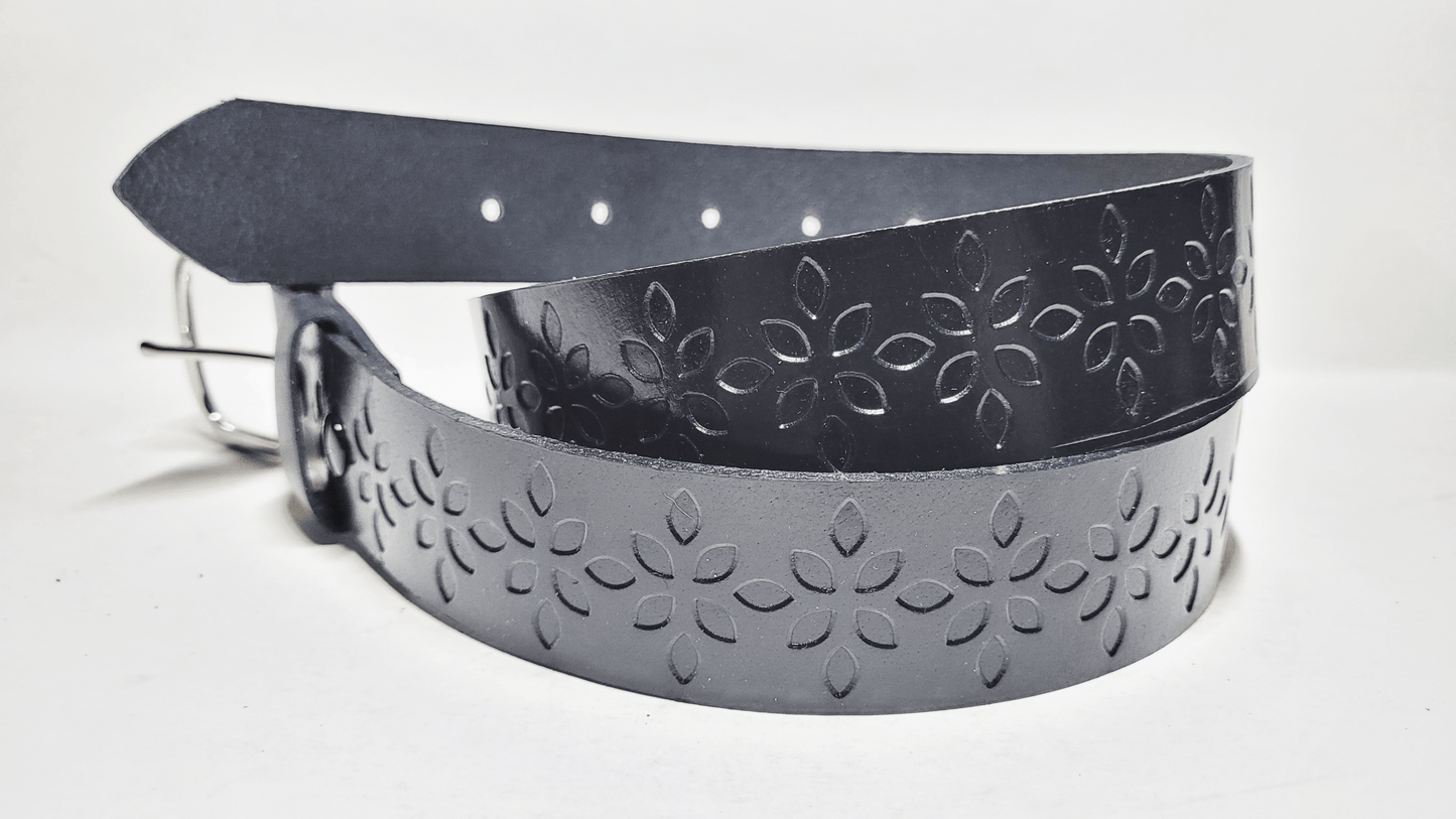 Handmade Embossed Buffalo Leather Belt - Buffalo Artisanal - C-261