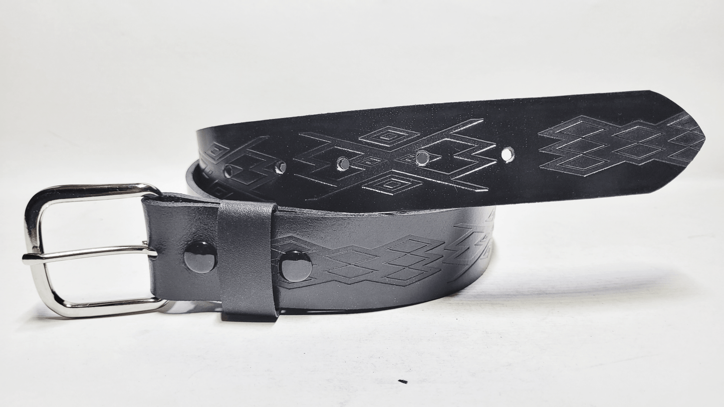 Handmade Embossed Buffalo Leather Belt - Buffalo Artisanal - C-260