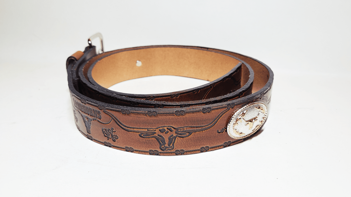 Handmade Embossed Buffalo Leather Belt - Buffalo Artisanal - C-183