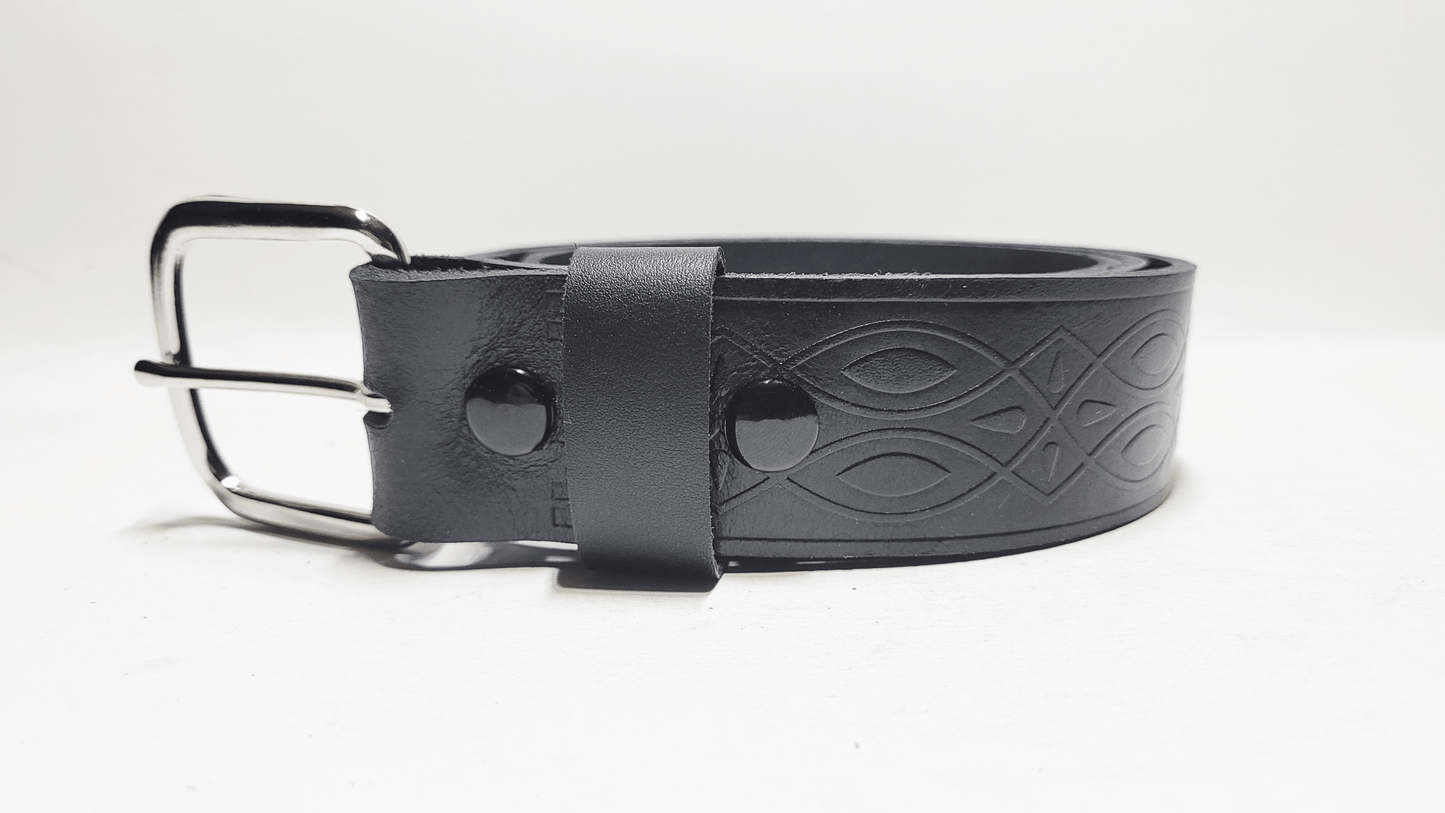 Handmade Embossed Buffalo Leather Belt - Buffalo Artisanal - C-264