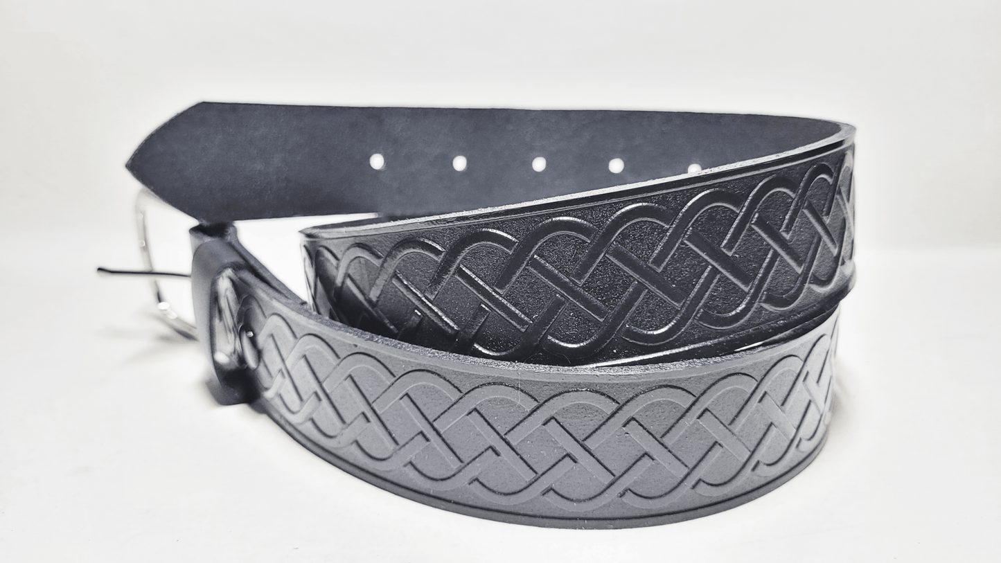 Handmade Embossed Buffalo Leather Belt - Buffalo Artisanal - C-257