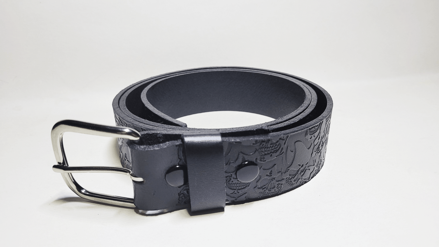 Handmade Embossed Buffalo Leather Belt - Buffalo Artisanal - C-180