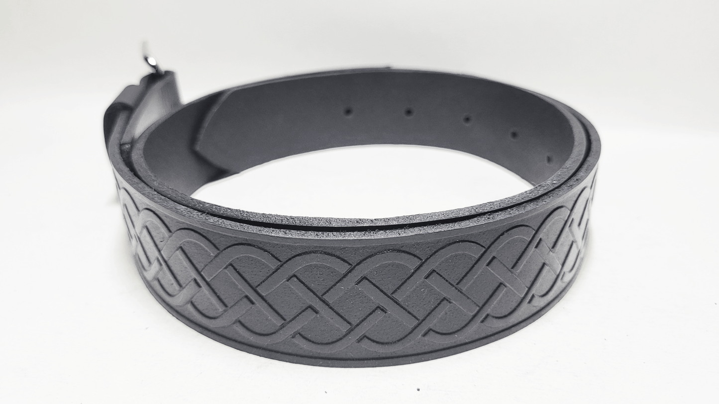 Handmade Embossed Buffalo Leather Belt - Buffalo Artisanal - C-257