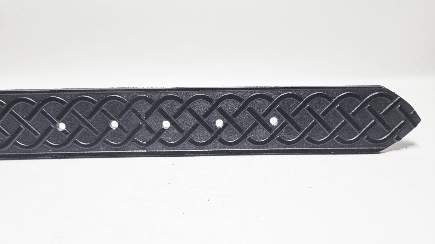 Handmade Embossed Buffalo Leather Belt - Buffalo Artisanal - C-257