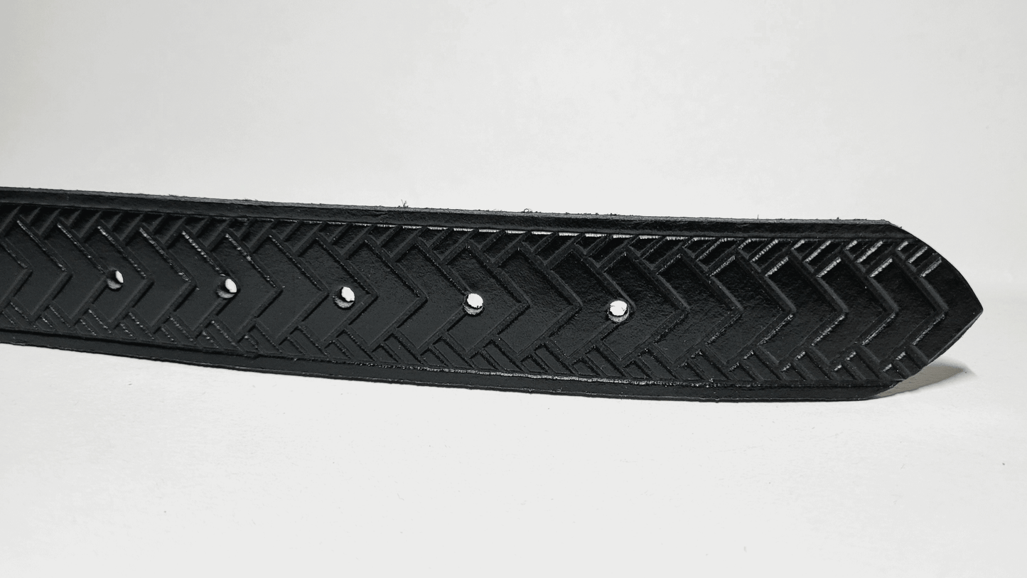 Handmade Embossed Buffalo Leather Belt - Buffalo Artisanal - C-254