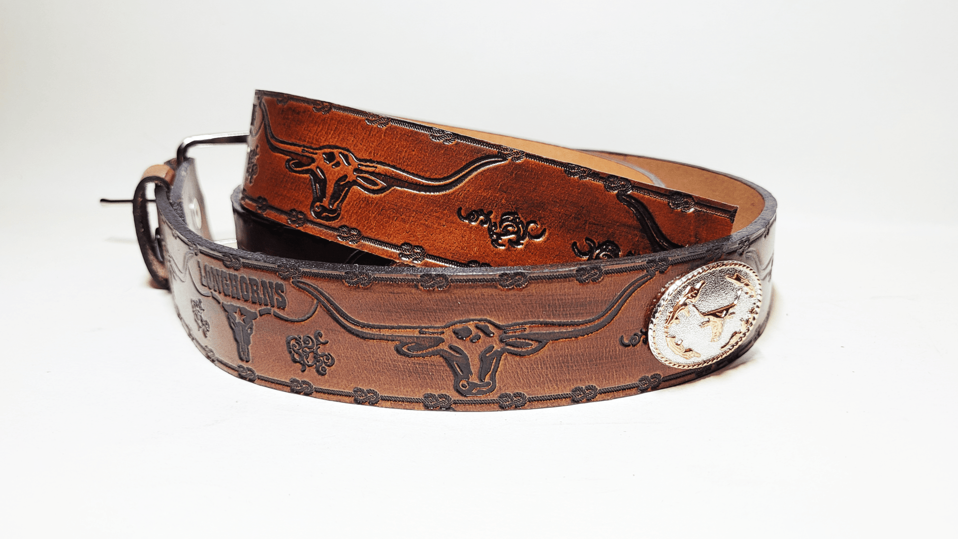 Handmade Embossed Buffalo Leather Belt - Buffalo Artisanal - C-183