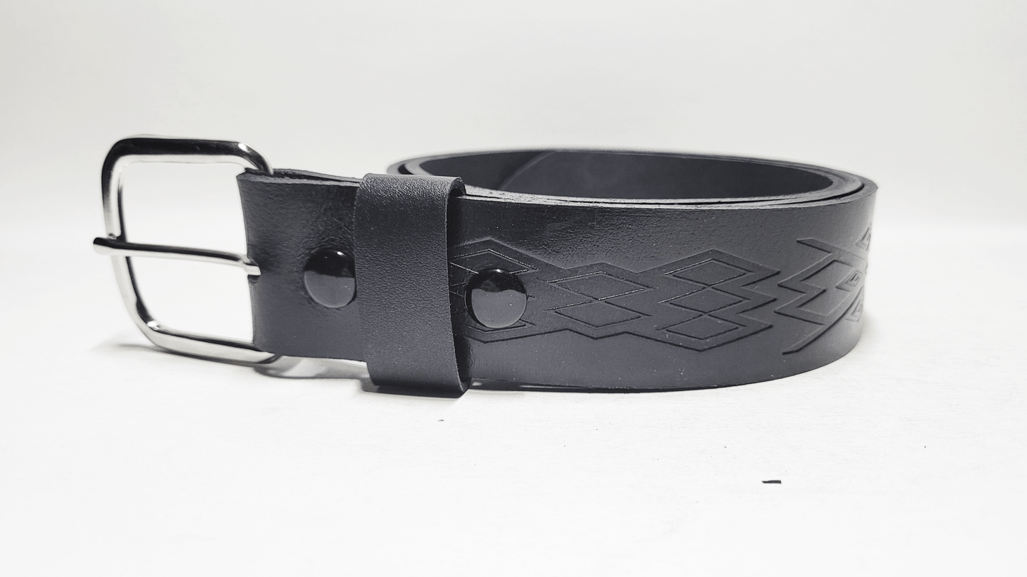 Handmade Embossed Buffalo Leather Belt - Buffalo Artisanal - C-260