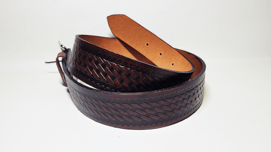 Handmade Embossed Buffalo Leather Belt