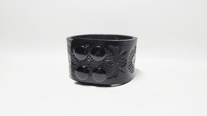 Handmade Embossed Leather Bracelet - Buffalo Artisanal - B-244