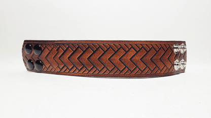 Handmade Embossed Leather Bracelet - Buffalo Artisanal - B-254