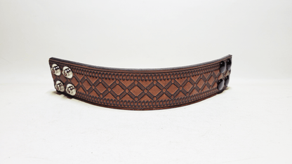 Handmade Embossed Leather Bracelet - Buffalo Artisanal - B-236